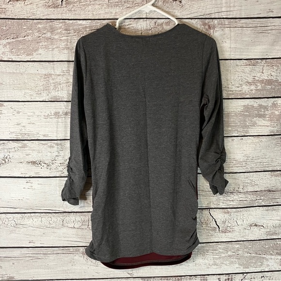 Sundance Burgundy Velvet Ruched Dulcet Tones Tee - Picture 8 of 11